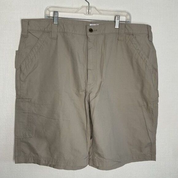 NWT New with tags Carhartt Khaki Tan Flat Front Bermuda Shorts Men Size 42"X10" - Picture 1 of 8